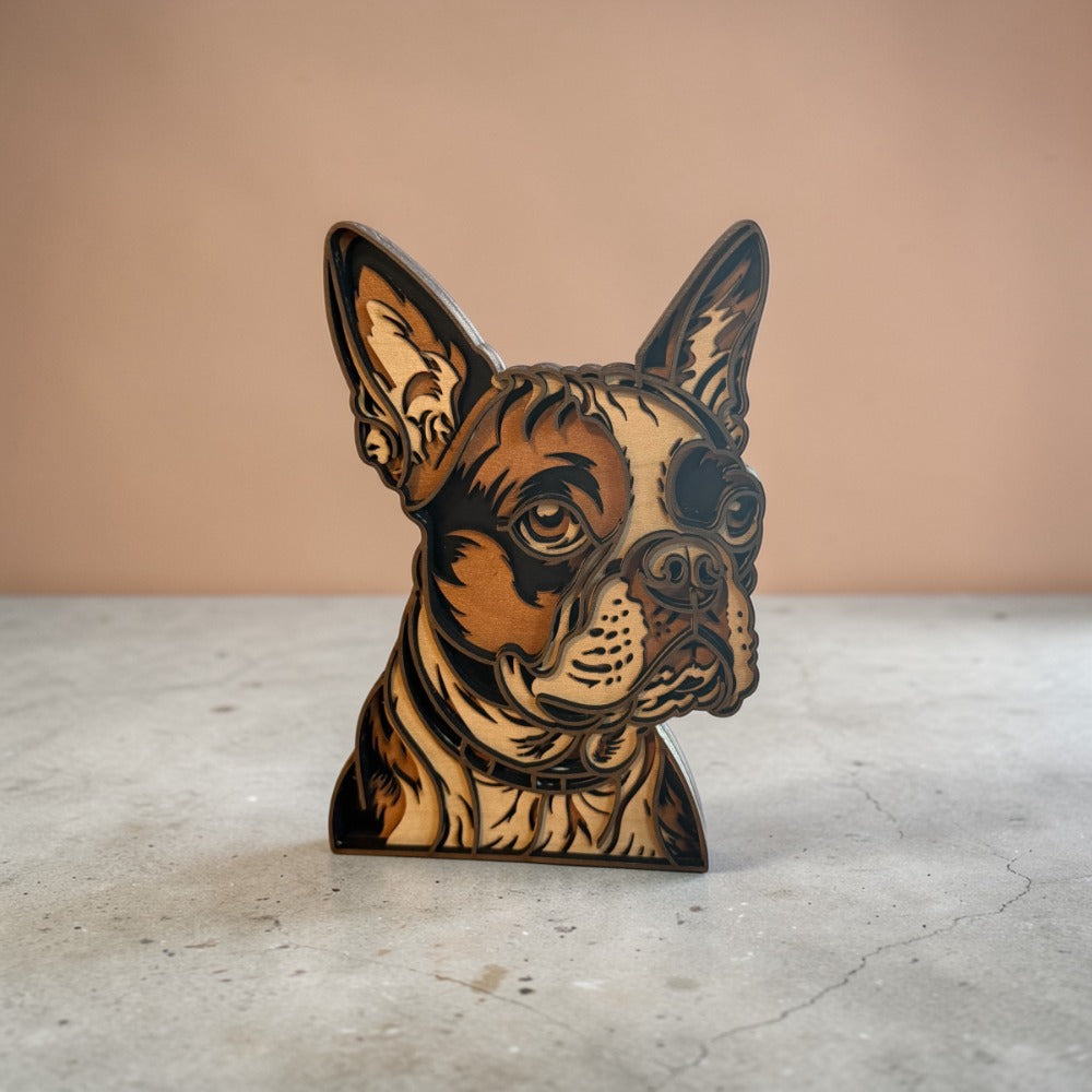 Multilayered Boston Terrier