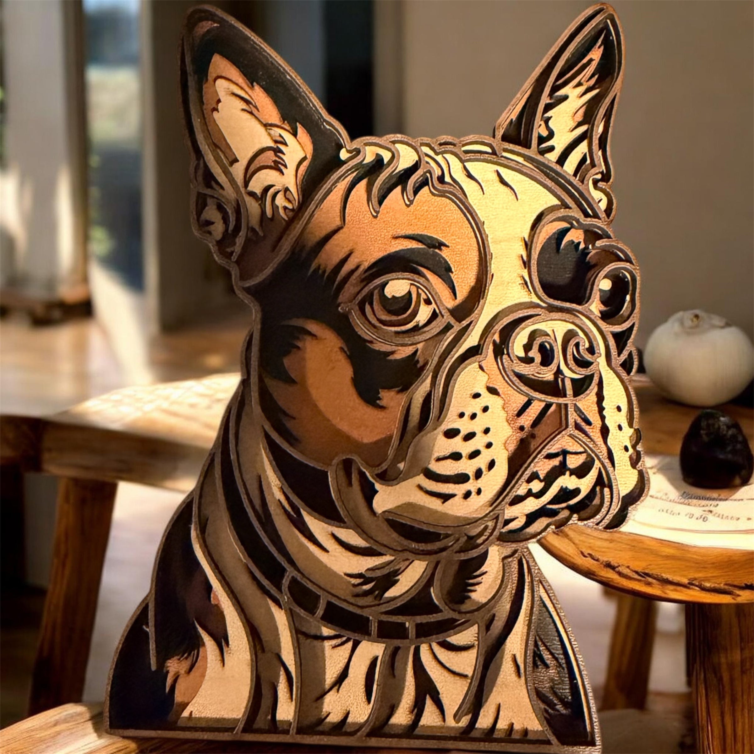 Multilayered Boston Terrier